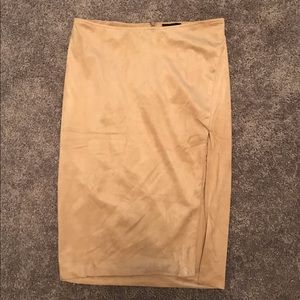 NWT suede, front slit skirt